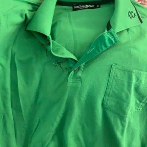 men’s green solid polo - Dolce & Gabbana
